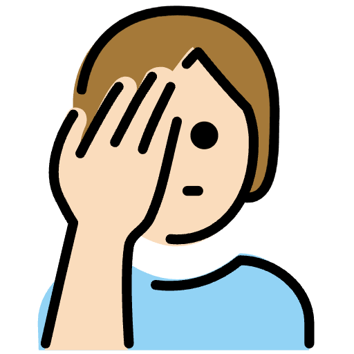 Person Facepalming Light Skin Tone Emoji from OpenMoji Set