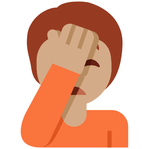 Person Facepalming Medium Skin Tone Element from Twemoji Emoji Set