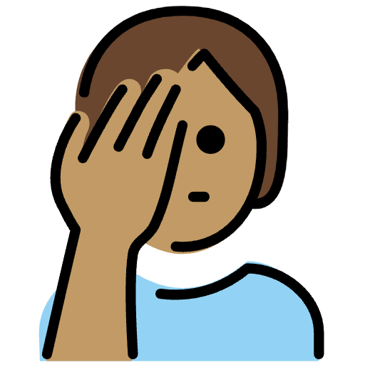 Person Facepalming Medium Skin Tone Element from OpenMoji Emoji Set