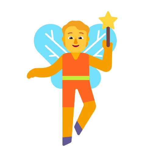Person Fairy Flat Default Emoji from Fluent Emoji Flat Set