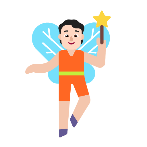 Person Fairy Flat Light Emoji from Fluent Emoji Flat Set