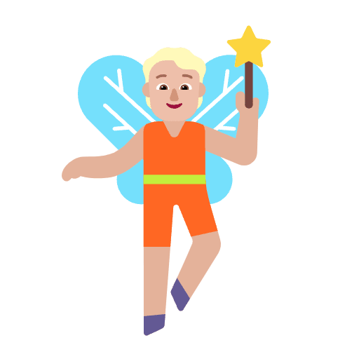 Person Fairy Flat Medium Light Emoji from Fluent Emoji Flat Set