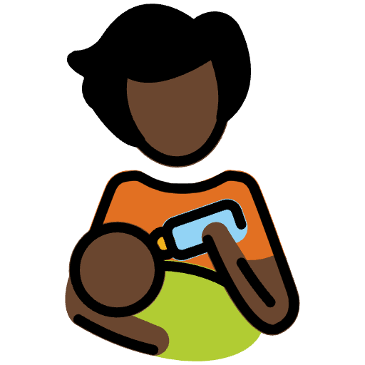 Person Feeding Baby Dark Skin Tone Emoji from OpenMoji Emoji Set