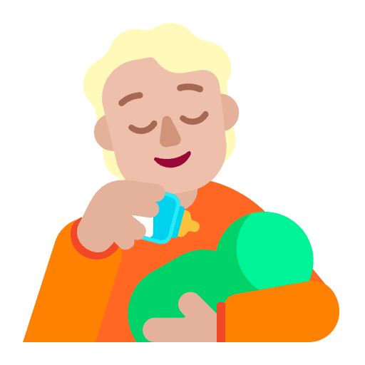 Person Feeding Baby Flat Medium Light Emoji from Fluent Emoji Flat Set