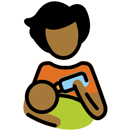 Person Feeding Baby Medium Dark Skin Tone Element from OpenMoji Emoji Set