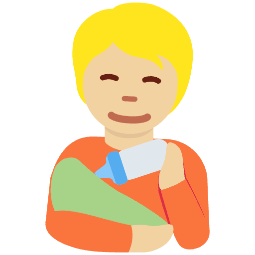 Person Feeding Baby Medium Light Skin Tone Emoji from Twemoji Emoji Set