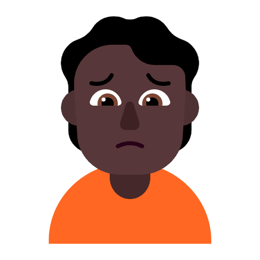 Person Frowning Flat Dark Emoji from Fluent Emoji Flat Set