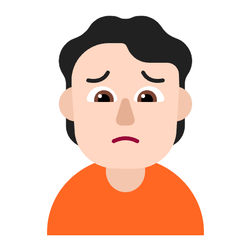 Person Frowning Flat Light Emoji from Fluent Emoji Flat Set
