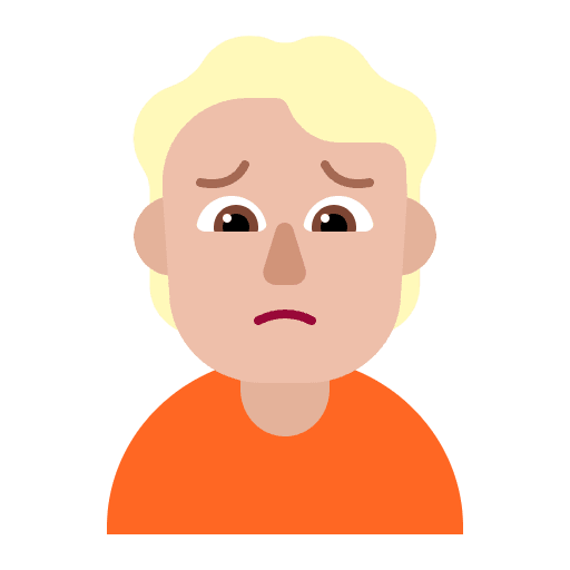 Person Frowning Flat Medium Light Emoji from Fluent Emoji Flat Set