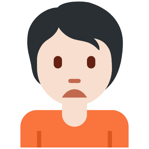 Person Frowning Light Skin Tone Emoji from Twemoji Emoji Set