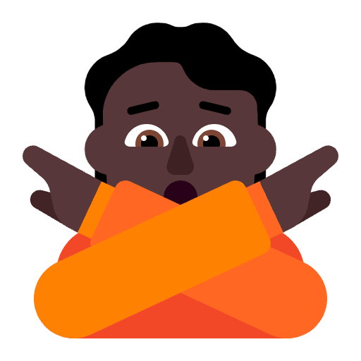 Person Gesturing No Flat Dark Element from Fluent Emoji Flat Set
