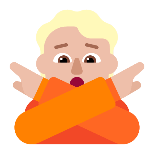 Person Gesturing No Flat Medium Light Emoji from Fluent Emoji Flat Set
