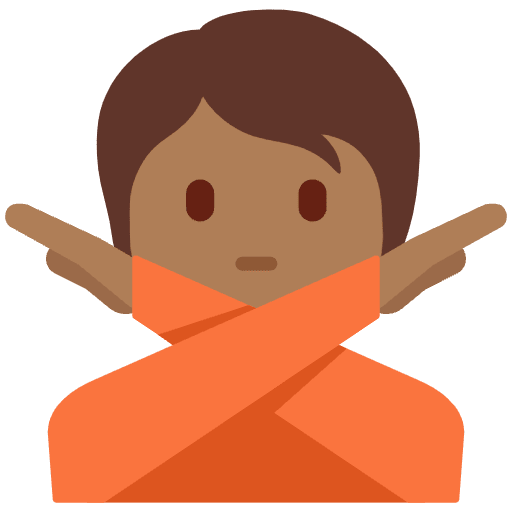 Person Gesturing No Medium Dark Skin Tone Emoji from Twemoji Emoji Set