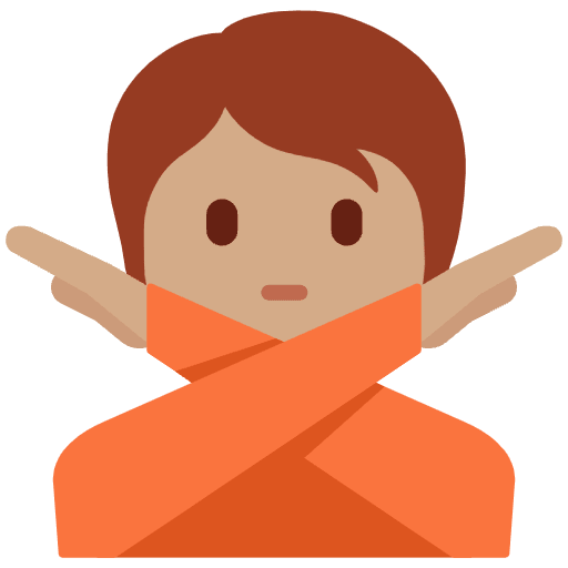 Person Gesturing No Medium Skin Tone Emoji from Twemoji Emoji Set