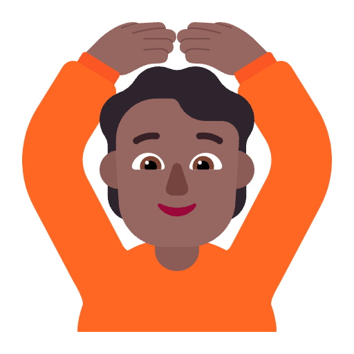 Person Gesturing Ok Flat Medium Dark Emoji from Fluent Emoji Flat Set