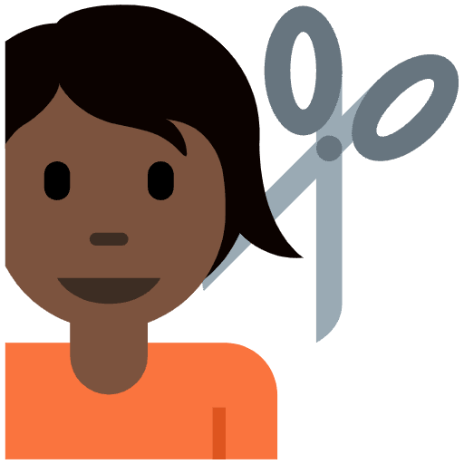 Person Getting Haircut Dark Skin Tone Element from Twemoji Emoji Set