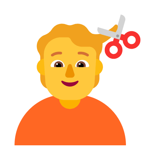 Person Getting Haircut Flat Default Emoji from Fluent Emoji Flat Set