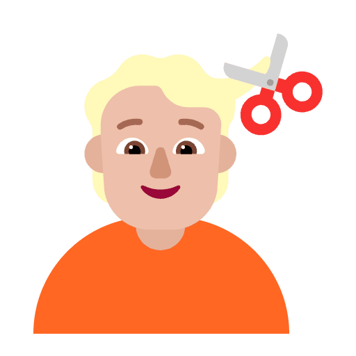 Person Getting Haircut Flat Medium Light Element from Fluent Emoji Flat Set
