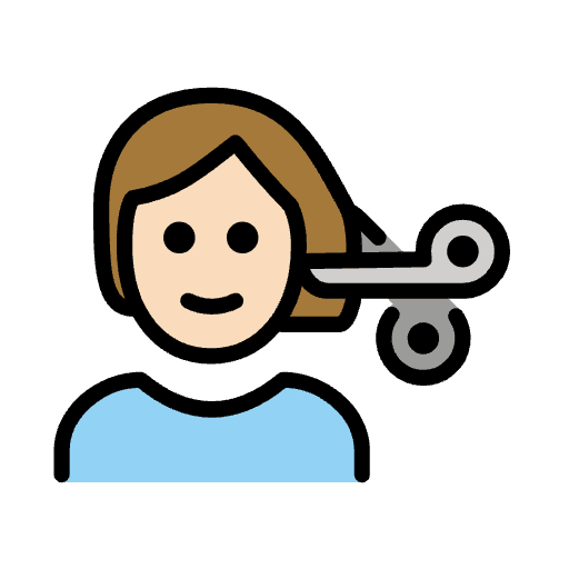 Person Getting Haircut Light Skin Tone Element from OpenMoji Emoji Set