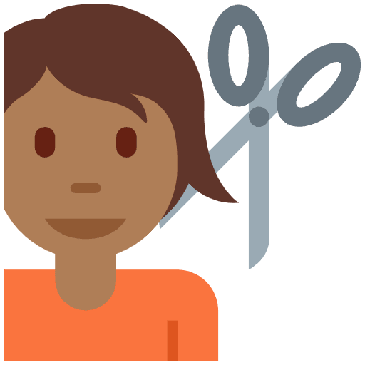 Person Getting Haircut Medium Dark Skin Tone Emoji from Twemoji Set