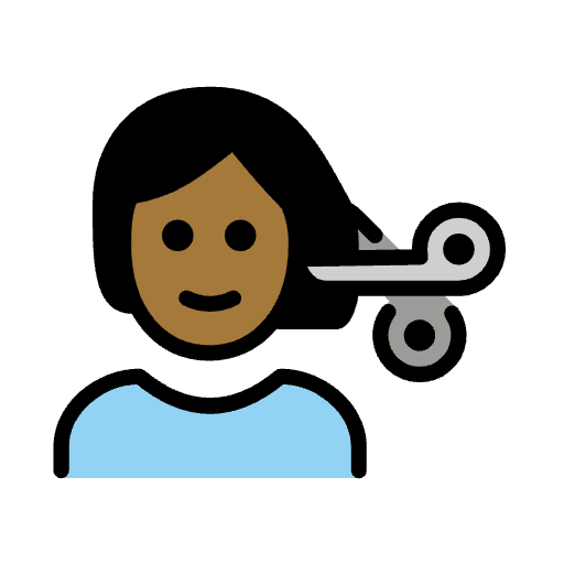 Person Getting Haircut Medium Dark Skin Tone Element from OpenMoji Emoji Set