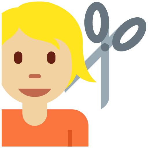 Person Getting Haircut Medium Light Skin Tone Emoji from Twemoji Emoji Set