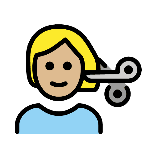 Person Getting Haircut Medium Light Skin Tone Element from OpenMoji Emoji Set
