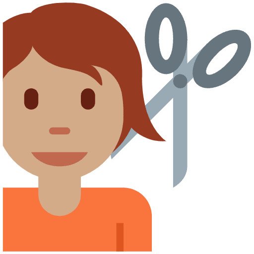 Person Getting Haircut Medium Skin Tone Emoji from Twemoji Emoji Set