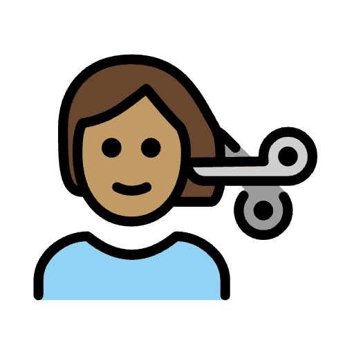 Person Getting Haircut Medium Skin Tone Emoji from OpenMoji Emoji Set
