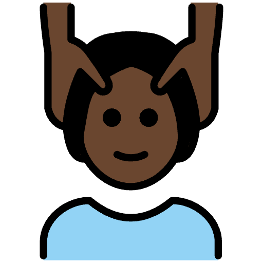 Person Getting Massage Dark Skin Tone Emoji from OpenMoji Emoji Set