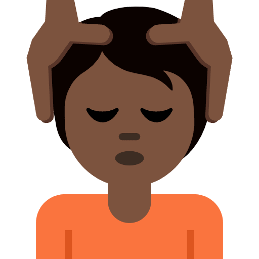 Person Getting Massage Dark Skin Tone Element from Twemoji Emoji Set