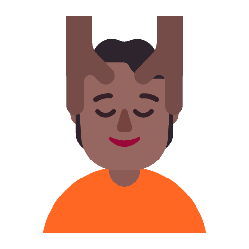Person Getting Massage Flat Medium Dark Emoji from Fluent Emoji Flat Set
