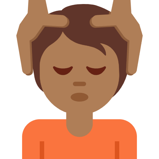 Person Getting Massage Medium Dark Skin Tone Emoji from Twemoji Set