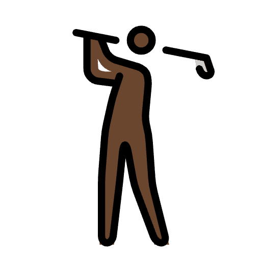 Person Golfing Dark Skin Tone Emoji from OpenMoji Emoji Set