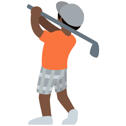 Person Golfing Dark Skin Tone Element from Twemoji Emoji Set