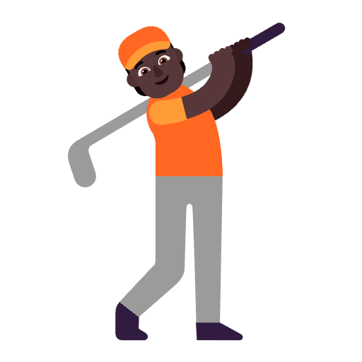 Person Golfing Flat Dark Element from Fluent Emoji Flat Set