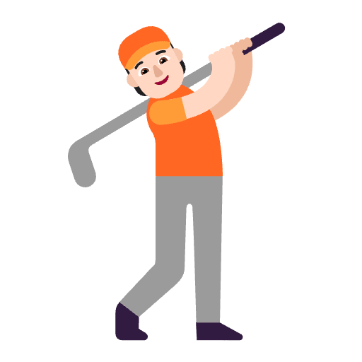 Person Golfing Flat Light Emoji from Fluent Emoji Flat Set