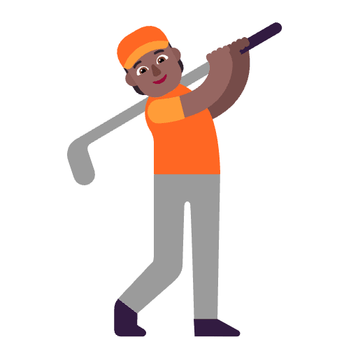 Person Golfing Flat Medium Dark Element from Fluent Emoji Flat Set