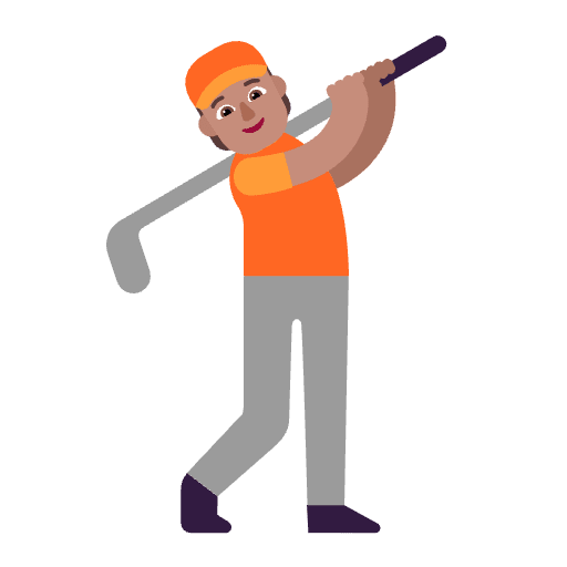 Person Golfing Flat Medium Element from Fluent Emoji Flat Set
