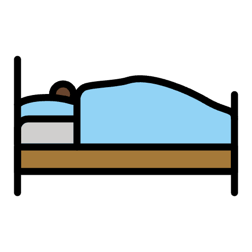 Person In Bed Dark Skin Tone Emoji from OpenMoji Set