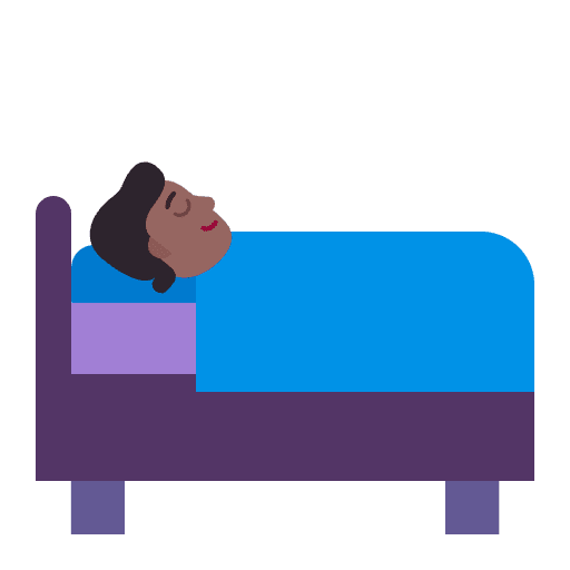 Person In Bed Flat Medium Dark Element from Fluent Emoji Flat Set