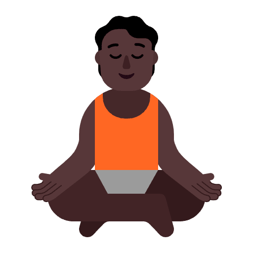 Person In Lotus Position Flat Dark Emoji from Fluent Emoji Flat Set