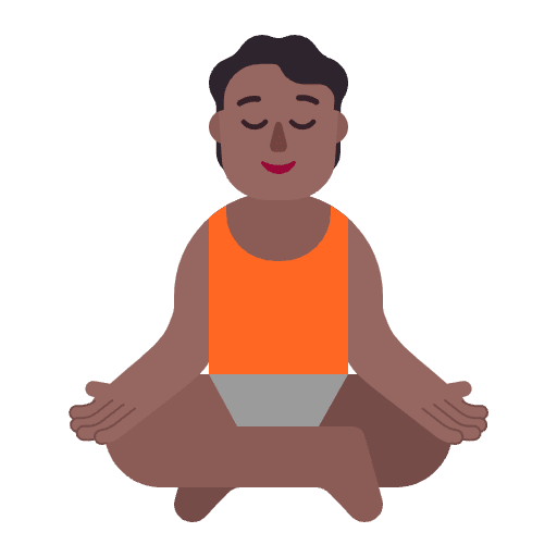 Person In Lotus Position Flat Medium Dark Emoji from Fluent Emoji Flat Set