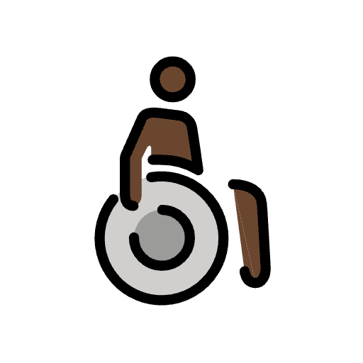Person In Manual Wheelchair Dark Skin Tone Emoji from OpenMoji Set