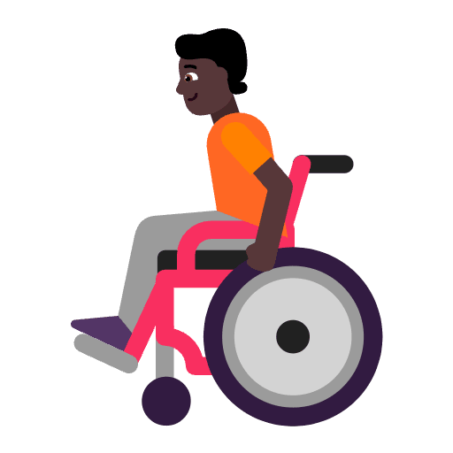 Person In Manual Wheelchair Flat Dark Emoji from Fluent Emoji Flat Set