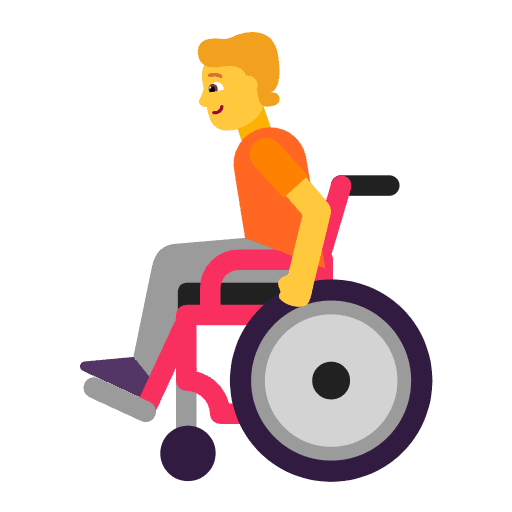 Person In Manual Wheelchair Flat Default Emoji from Fluent Emoji Flat Set