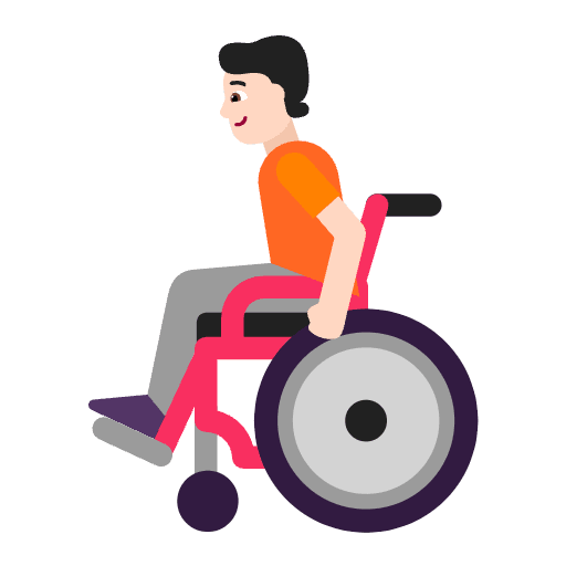 Person In Manual Wheelchair Flat Light Emoji from Fluent Emoji Flat Set