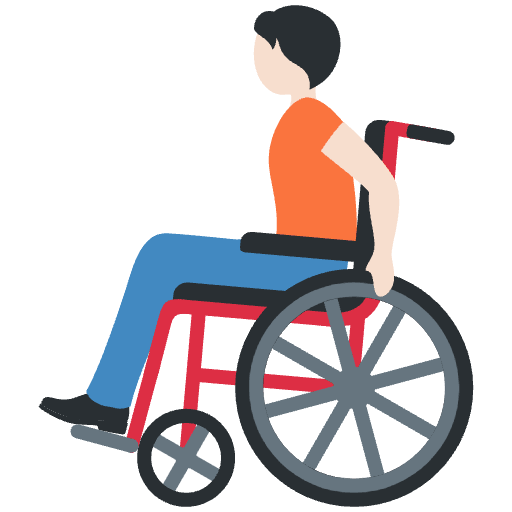 Person In Manual Wheelchair Light Skin Tone Emoji from Twemoji Emoji Set