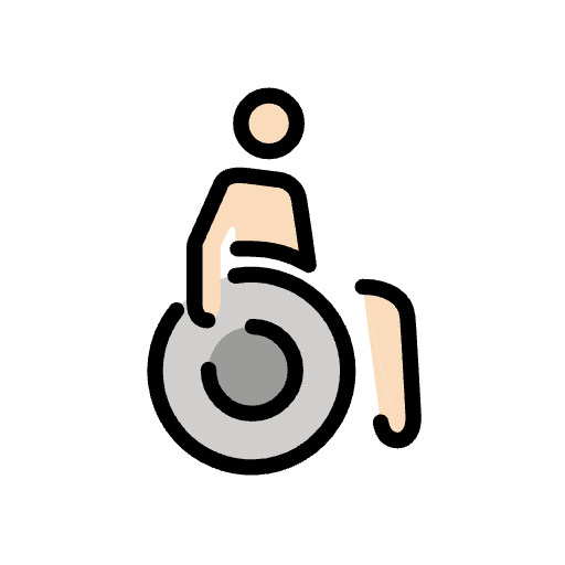 Person In Manual Wheelchair Light Skin Tone Emoji from OpenMoji Emoji Set