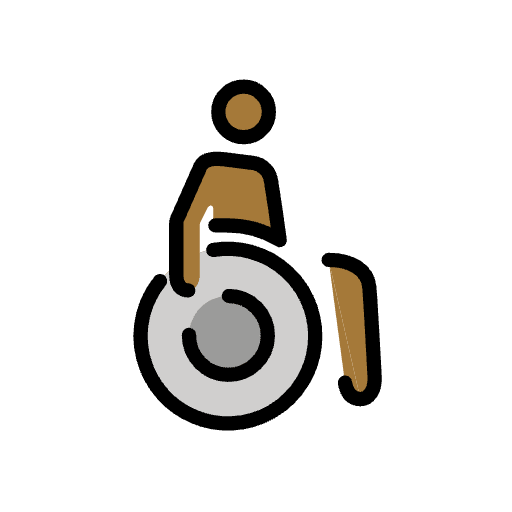 Person In Manual Wheelchair Medium Dark Skin Tone Emoji from OpenMoji Emoji Set